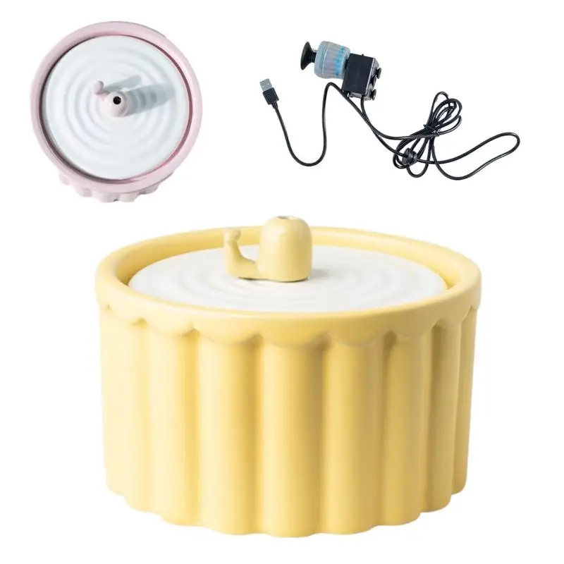 

Умная миска для воды для кошек, керамический диспенсер для воды для кошек с низким напряжением 1,5 Вт, автоматические кормушки для кошек для домашних животных, госпиталей, спальни, балкона