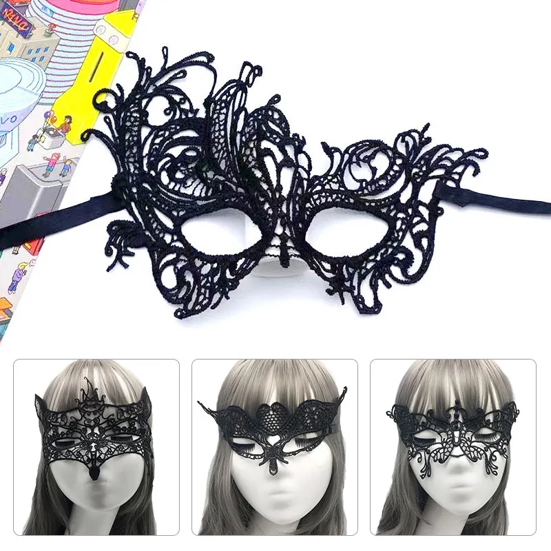 

Women Hollow Flower Lace Mask Black Nightclub Queen Eye Mask Cosplay Prom Props Costume For Masquerade Party Sexy Exotic Cloth