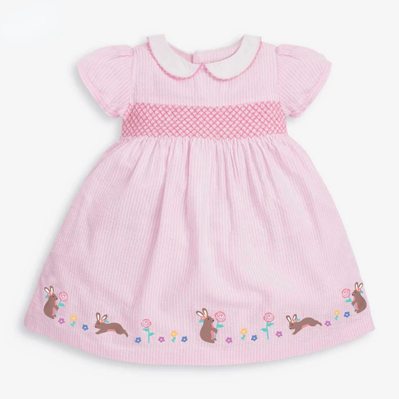 New Summer Girls'  Children's Beautiful Comfortable Dress Combed Short Sleeved Girls' Dress Toddler Girl Clothes