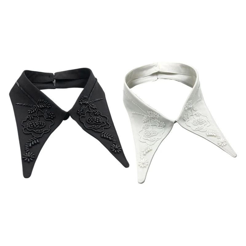 

MXMB Fake Collar Detachable Embroidered Floral Collars for Girls Blouse Shirt Sweater