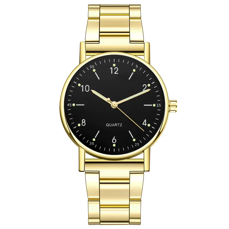 2023 New Simple and Fashionable Luminous Dial Watch, Men's and Women's Steel Band Quartz Three Pin Authentic Wristwatch
