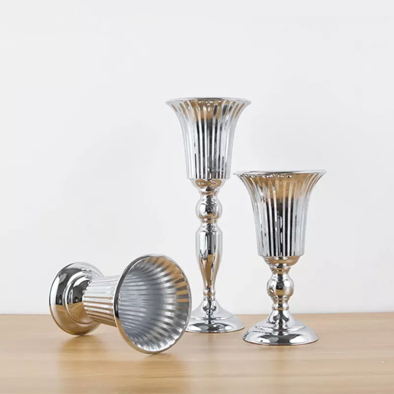 

Luxury Silver Gold Flower Vase Home Vase Desktop Craft Flower Arrangement Decoration Wedding Party Christmas Flower Rack