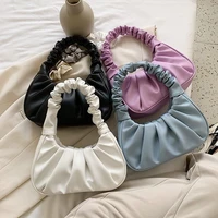 2022 summer pleated handlebags for women pu cloud bags leisure armpit bag shopping shoulder bags dumpling handbag female
