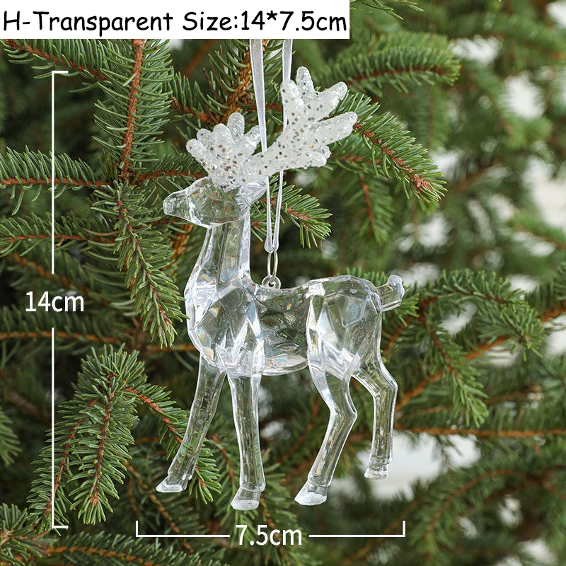 Украшение для рождественской елки прозрачное в виде оленя | Дом и сад