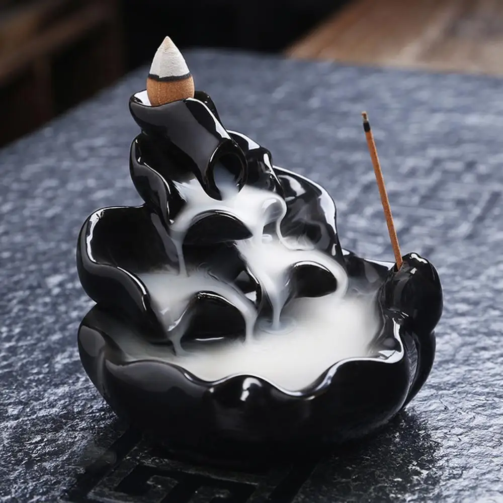 

Waterfall Incense Burner Backflow Ceramic Incense Holder Incense Fountain Backflow Incense Cones Handicraft Home Decor Office