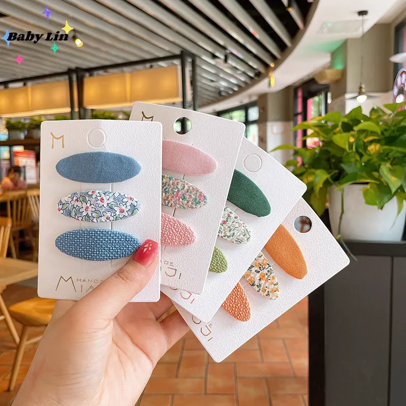 

Girls Kids Hair Accessories New Kids Floral Print Hairpins Kawaii Fabric Hair Clips for Little Girls Children Barrettes Headwear