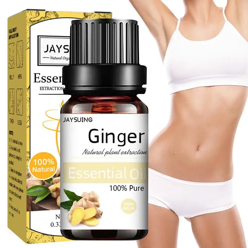 

10ML Ginger Slimming Oil Lymphatic Drainage Anti Aging Plant Essential Oil Promote Metabolism Full Body Slim Massage Oils