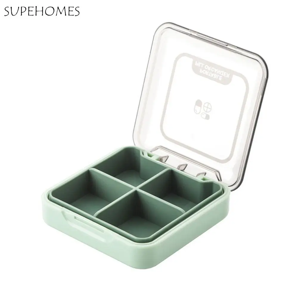 

4 Compartment Pill Box Portable Travel Pill Box Pill Organizer Plastic Box Capsule Organizer