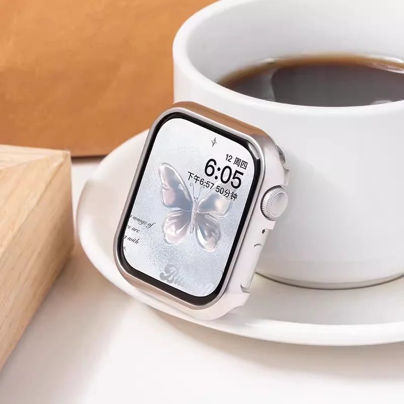 Фото Чехол для Apple Watch 46 мм, 42 мм, 45 мм, 41 мм, 44 мм, 40 мм, серии 11, 10, 9, 7, 8, 6, SE, с покрытием, из поликарбоната, защитный бампер для iWatch №2
