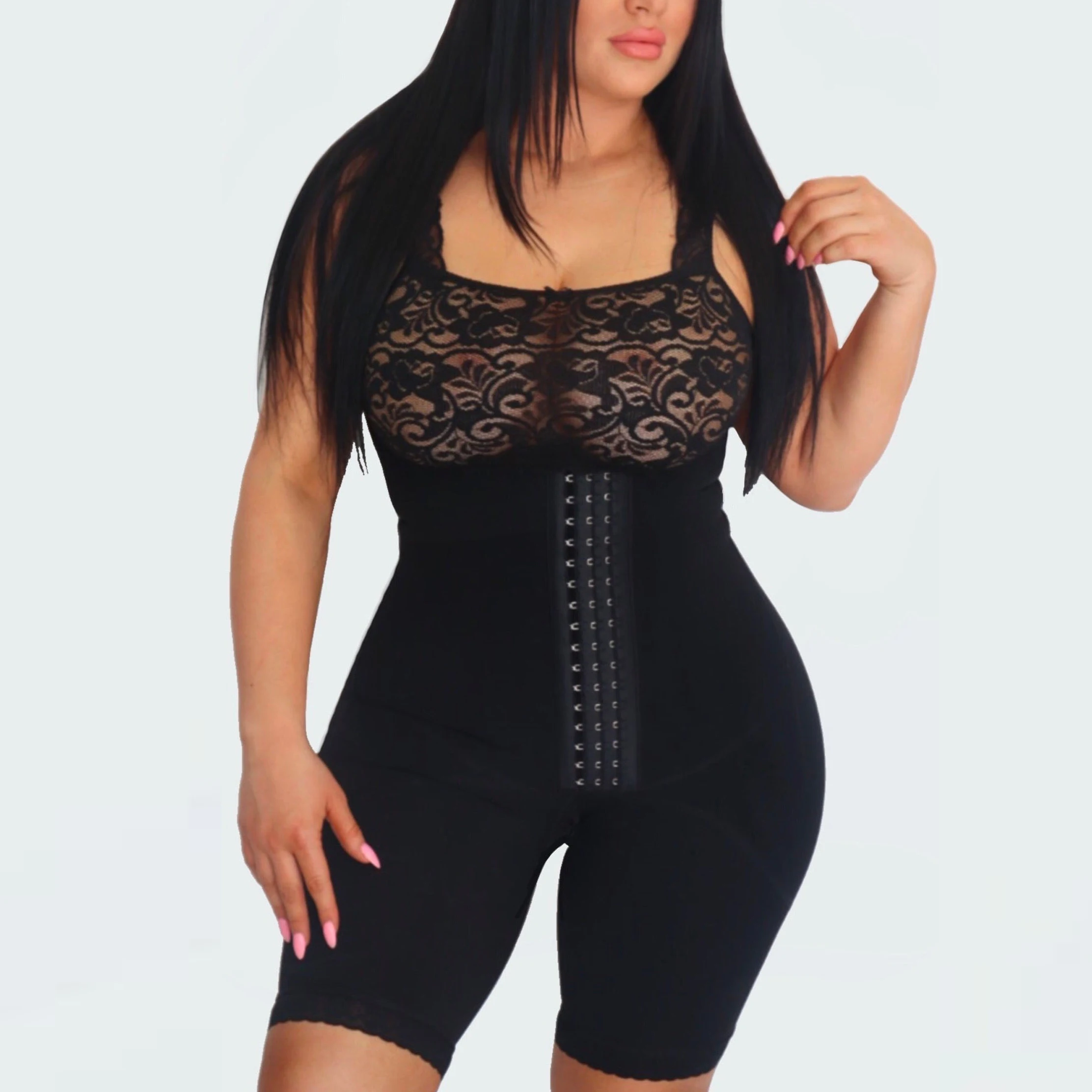 

Faja Colombiana Alta Compresion Post Op Surgery Fajas High Back With Suspenders Faja - Above Knee Dropshipping BBL Shapewear