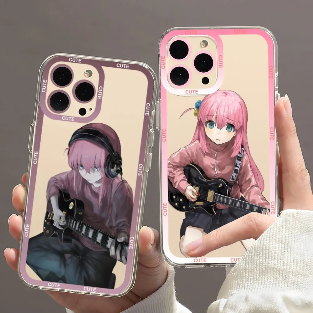 

Прозрачный чехол Bocchi the rock для iPhone 11 12 Mini 13 14 Pro Max