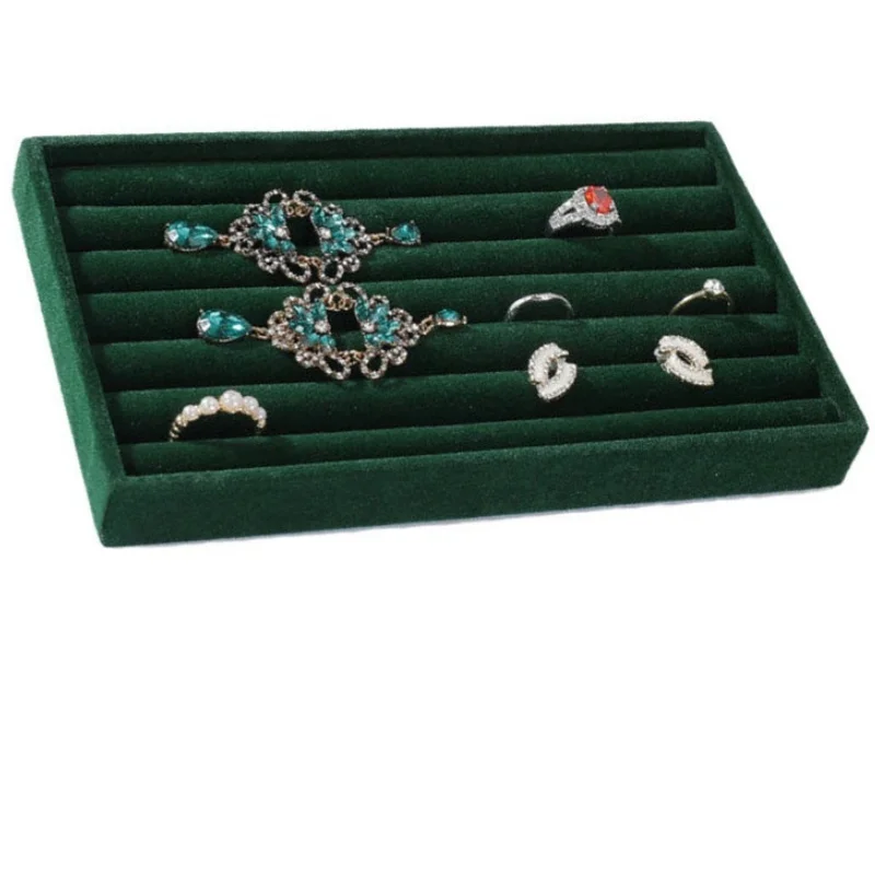 

TREACHI Зелёный бархатный лоток для украшений