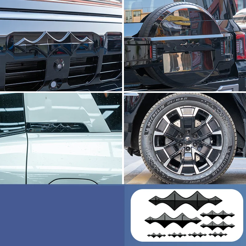 

Для BYD Leopard 8 2024 2025 автомобильный Стайлинг логотип декоративные наклейки спереди и сзади черная наклейка авто модификация аксессуары