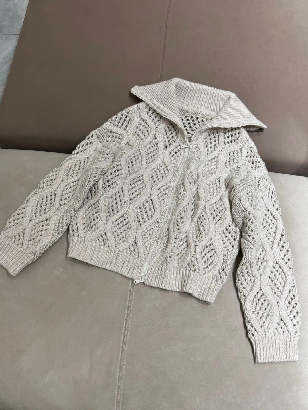 Осенний женский вязаный кардиган из 100% кашемира с длинными рукавами свободный