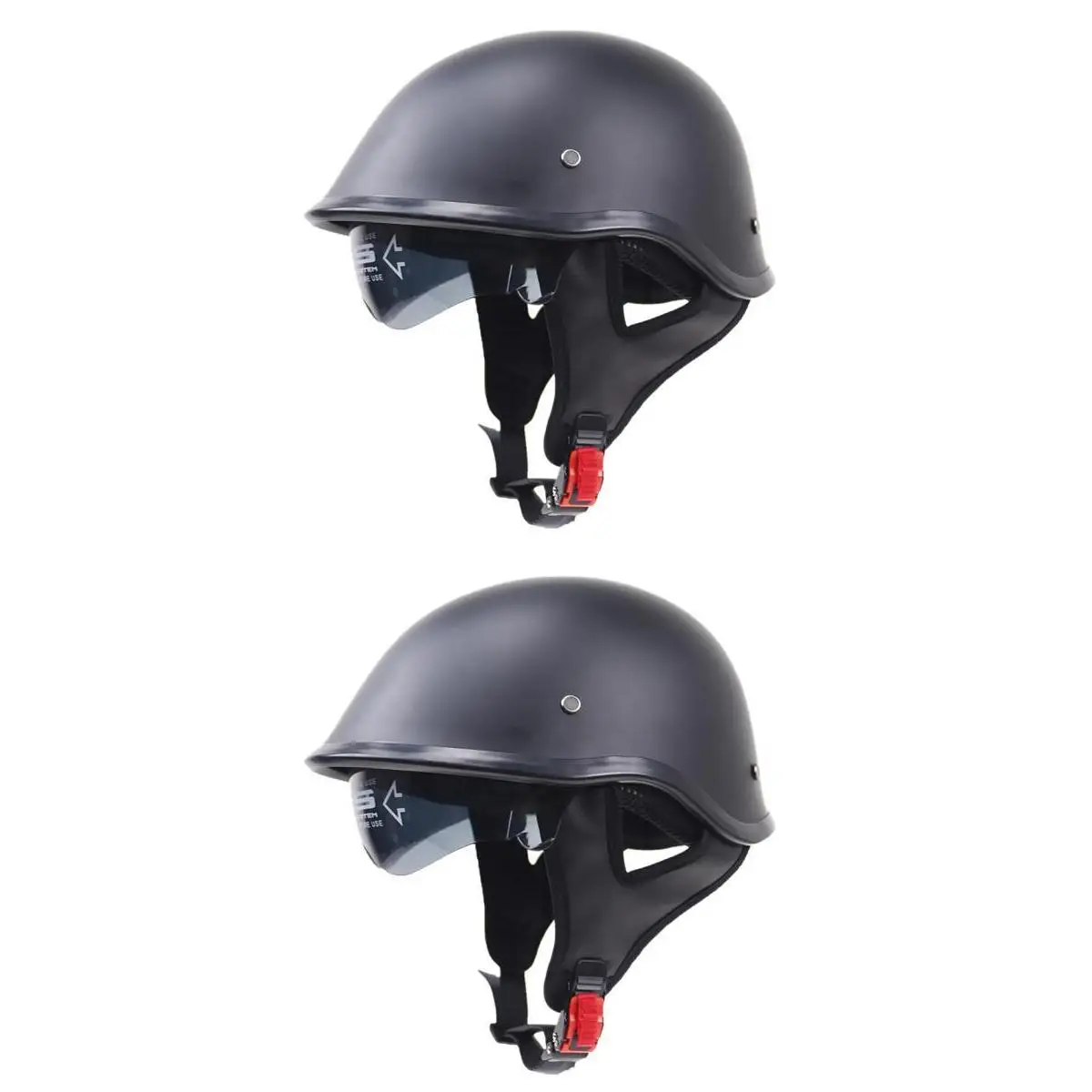

Matte Black Motorcycle Open Face Half DOT Drop Down Sun Visor M