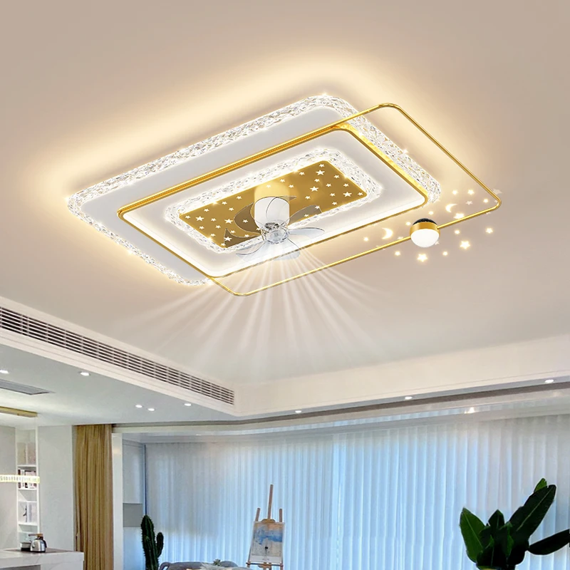 

LED Shake Head Fan Light Modern Simple Ceiling Light Living Room Bedroom Fan Light
