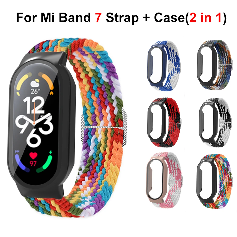 

Нейлоновый Плетеный соло-браслет для Xiaomi Mi Band 7, ремешок для браслета Mi Band 3 Mi Band 4, браслет для Xiaomi Mi Band 7 6, ремешок для часов