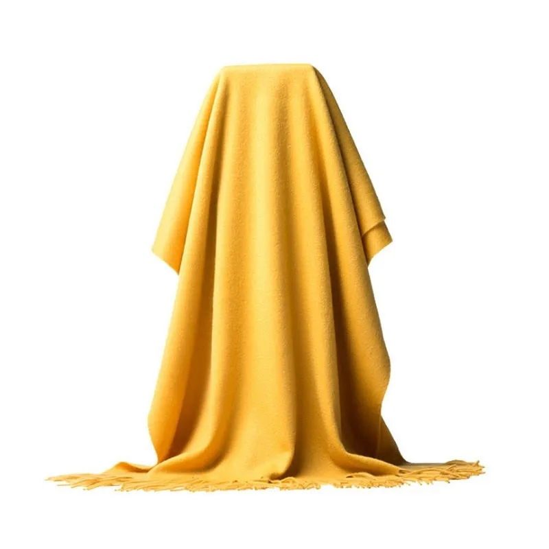 

High Quality 100% Wool Scarf Unisex Winter Pashmina Warm Long Scarves Solid 70*200cm Largue Size For Women Man Fashion High-end