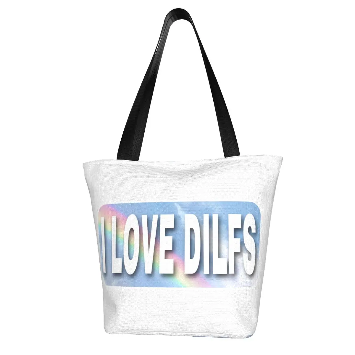

Горячая Распродажа, сумка для покупок I Love Dads Dilfs Радужная галактика, студенческие сумки оптом, деловые сумки из полиэстера