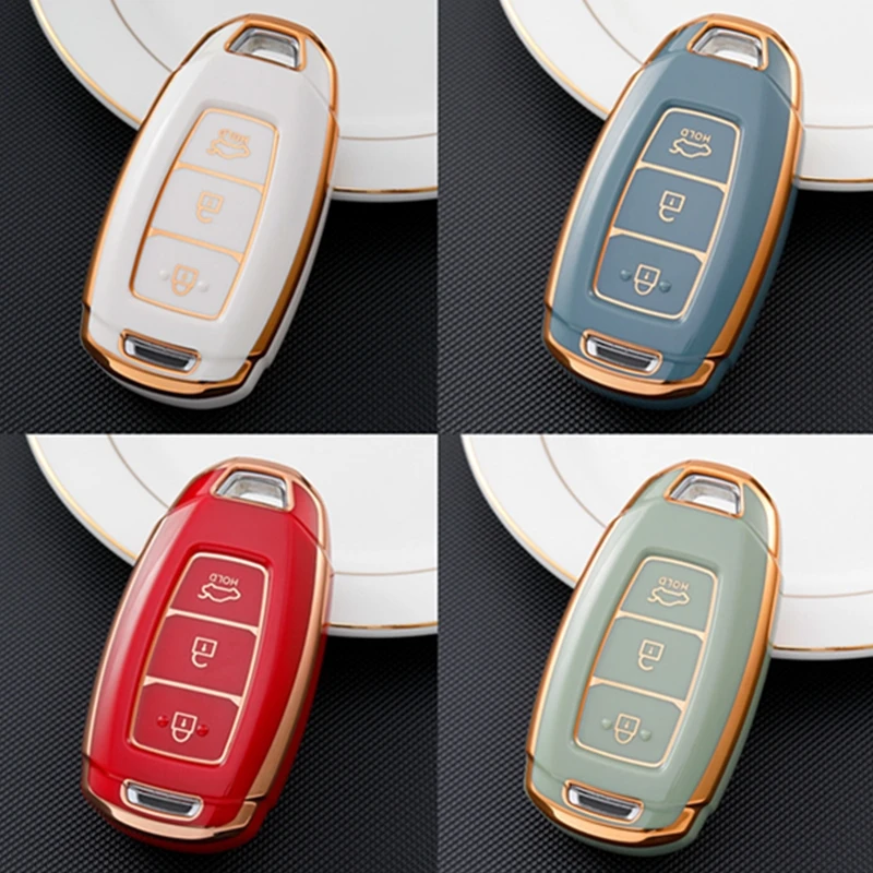 

3 Button TPU Car Remote Key Case Cover Shell For Hyundai i30 ix25 Elantra Solaris Azera Grandeur Ig TM Accent Santa Fe Palisade
