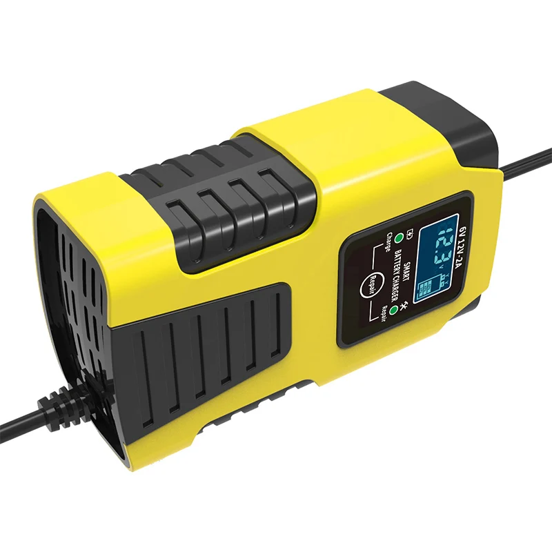 

Car Motorcyle Battery Charger 6V/12V 2A Multiple Protection Intelligent Pulse Repair 3-Stage Automatic Charging Battery-Charger