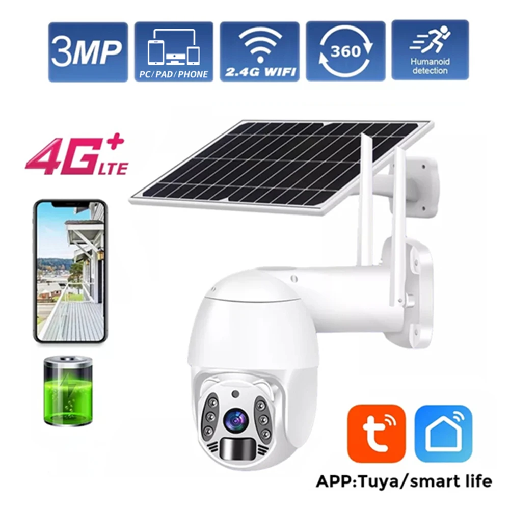 

Q6 Solar Panel IP Camera Waterproof Tuya APP 2.4G WIFI/Tuya 4G Outdoor Security Monitor Video Surveillance Security Monitor
