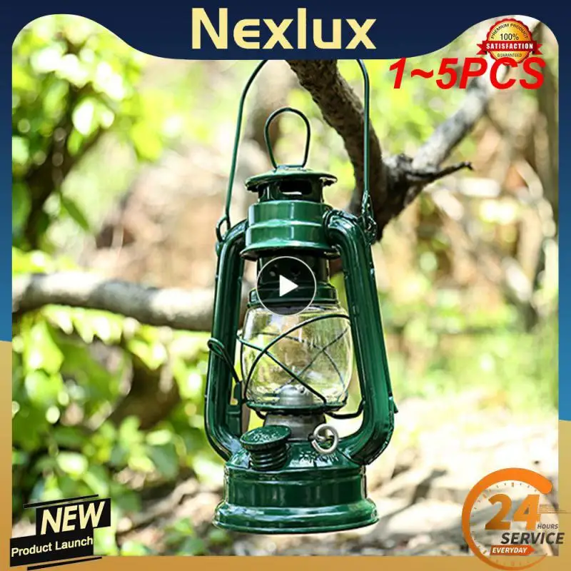 

1~5PCS 19/25cm Retro Outdoor Camping Kerosene Lamp Portable Lantern Bronze Colored Oil Lamp Vintage Photo Props Outdoor Camping