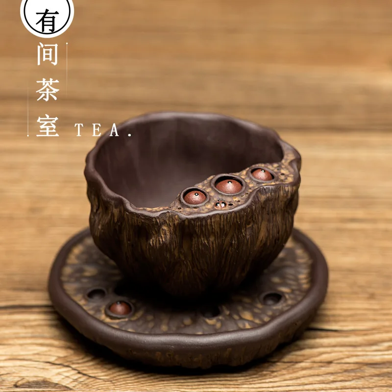 

Purple sand lotus cup tea cup high-grade tea ceremony supplies purple sand pot accessories ornaments home modern desk decoration