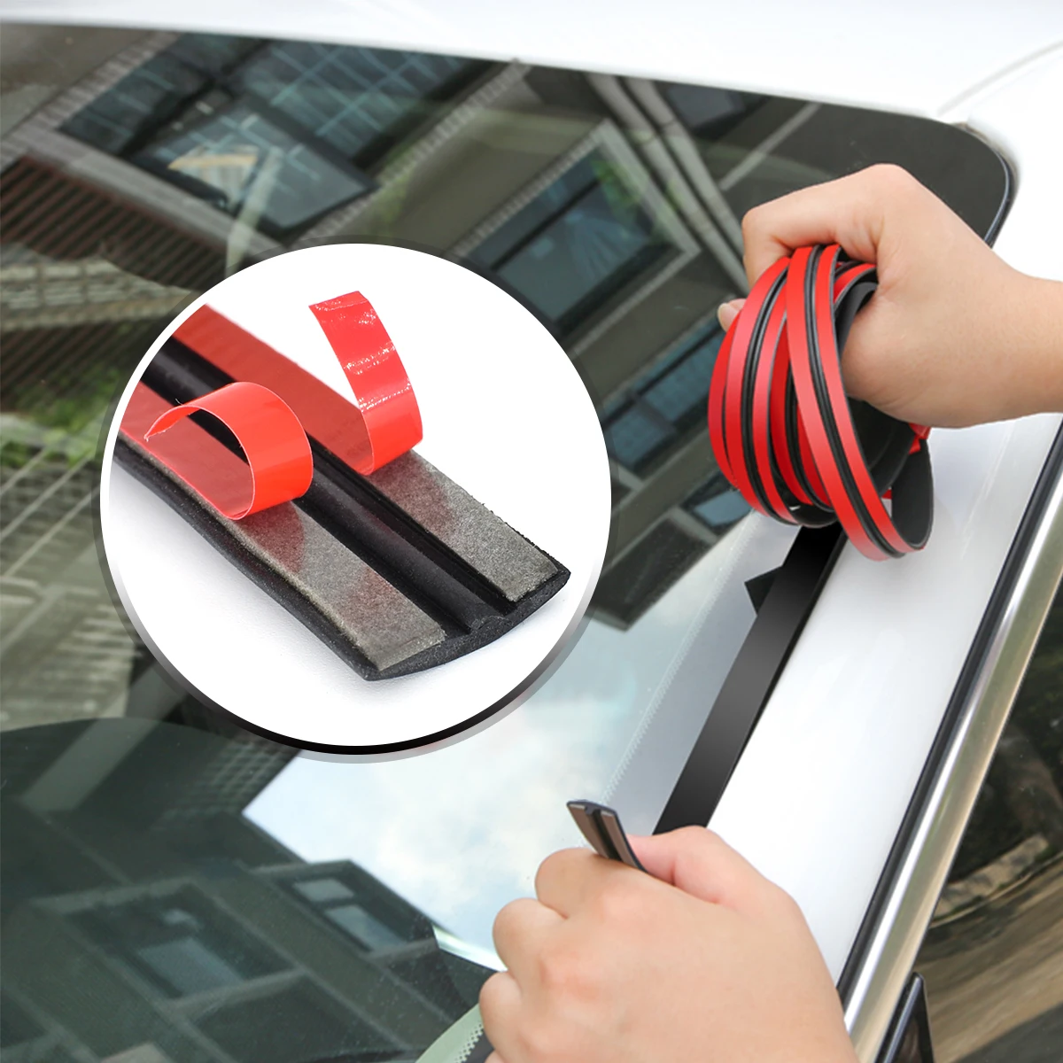 

Car Rubber Seal Strips Edge Sealing Auto Roof Windshield Sealant Protector Strip Window Sticker Noise Insulation Weatherstrip