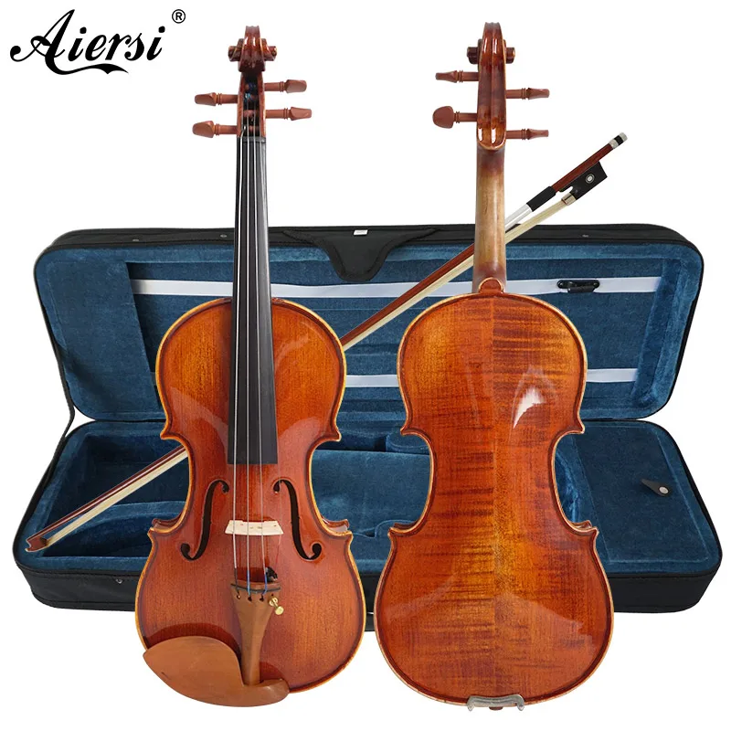 

solid wood Gloss yellow brown Wholesale Aiersi handmade professional advanced violins Ebony part jujubewood accessory HVB01