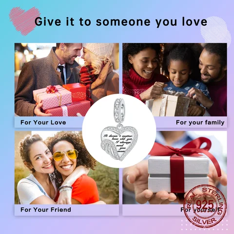 925 Sterling Silver I Always Need You Mom Mother's Day Pendant Charm Fit Original Charms Bracelets Women DIY Jewelry Gift