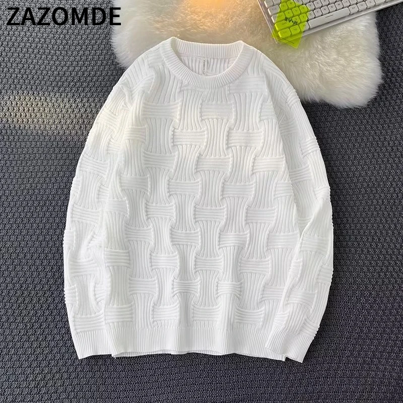 2022 Men's Knitted Pullover Casual Slim Fit Warm Sweater Autumn Winter Long Sleeve Round Neck Knitwear Tops Pullover Homme