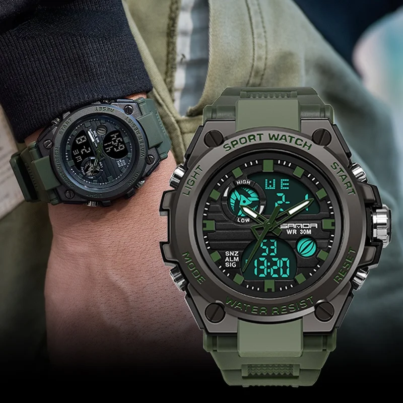 Часы наручные G Shock мужские в стиле милитари спортивные водонепроницаемые с