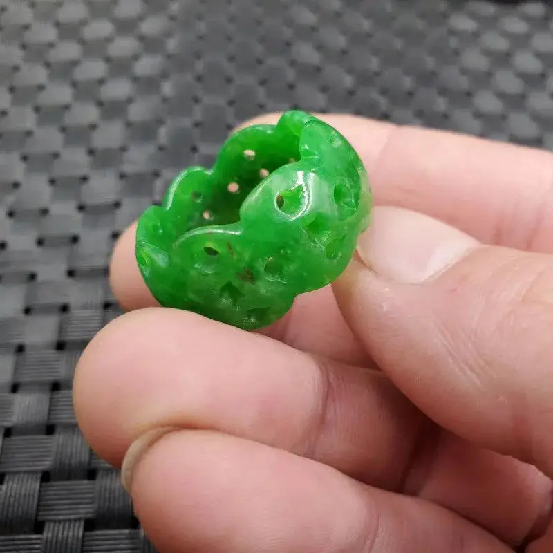

Natural Green Jade Rings Hollow Carved Ring Jade Stones for Women Jade Jewellery Emerald Rings Jadeite Ring