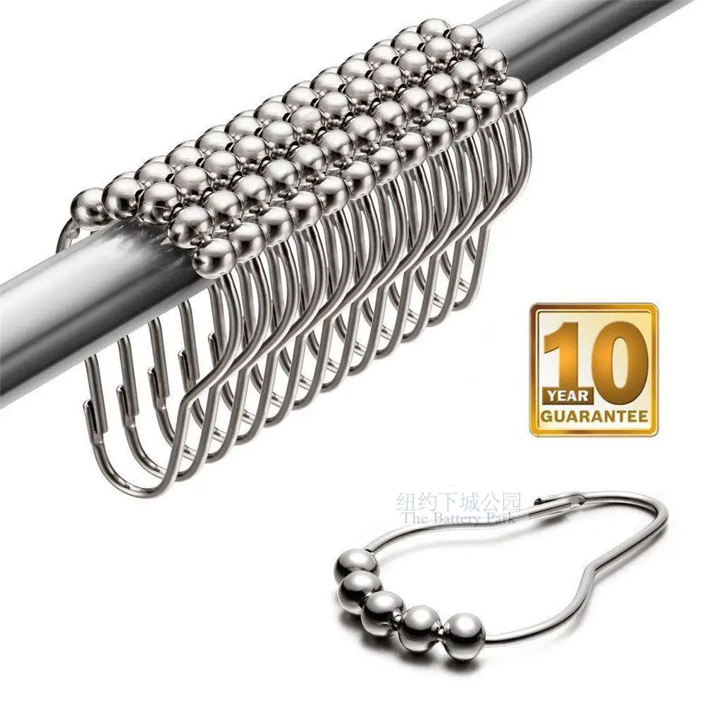 12pcs/lot Shower Curtain Hooks Rings Gold Rust-Resistant Light bulb shape | Decorative Accessories