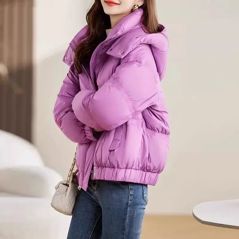 Корейские повседневные хлопковые парки с капюшоном зимние теплые новые