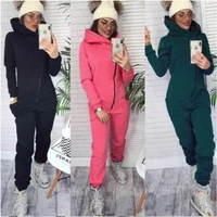 womens winter jumpsuit integral fleece zipper bag with cap solid color warmth preservation womens 2021 autumn winter fashion
