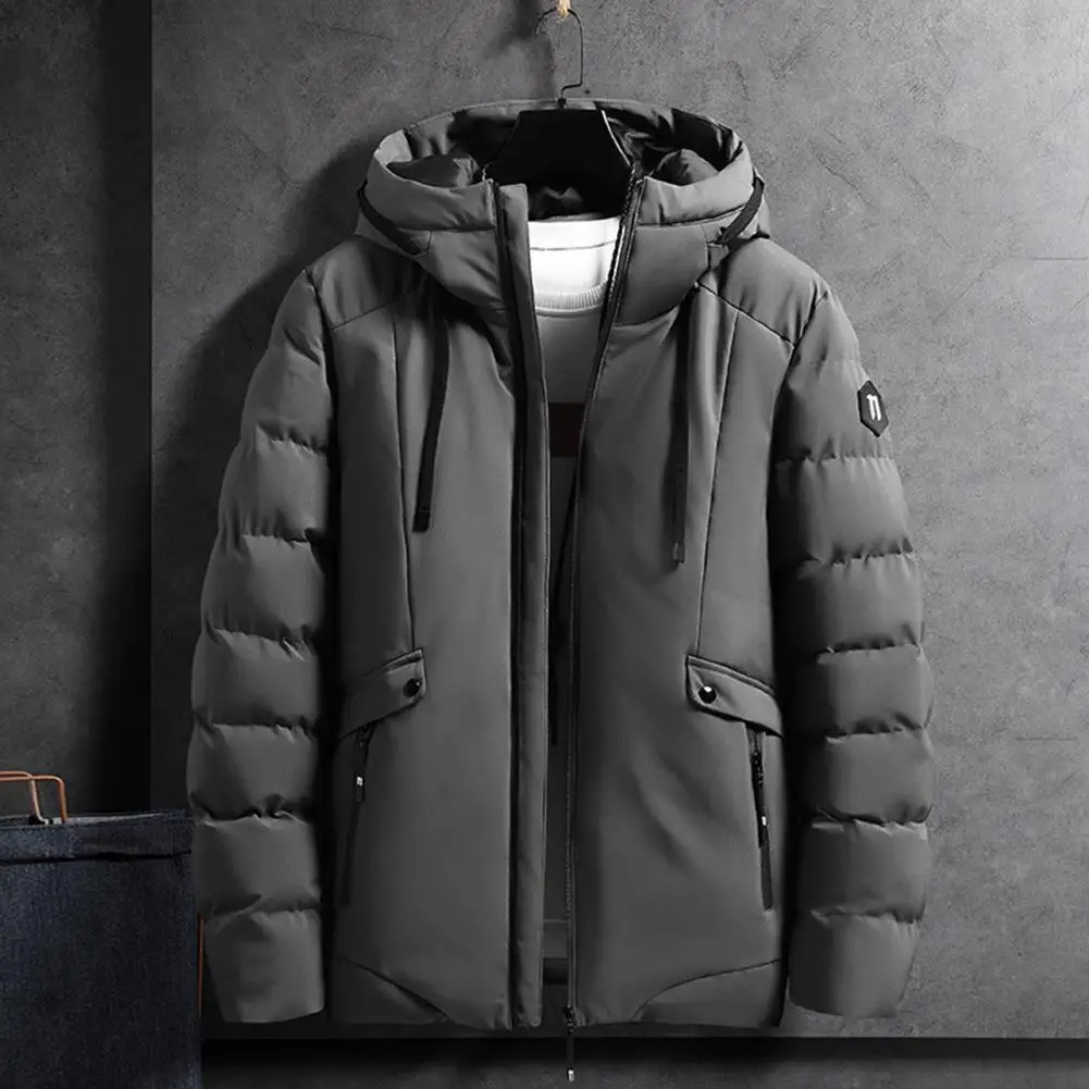 

Стильное мужское пальто на толстой молнии; Сезон осень-зима; Теплое пальто с карманами; Толстовка с капюшоном