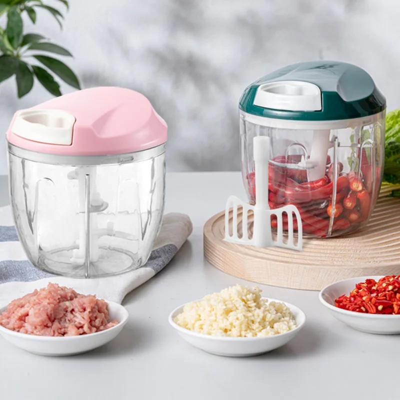 

900ML 2021 new style Multifunction High Speedy Design Vegetable Fruit Twist Shredder Manual Meat Grinder Chopper Garlic Cutter