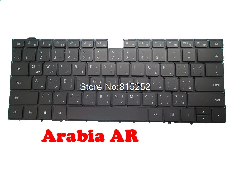 

Laptop Keyboard For HUAWEI MateBook 14 KLV-W19 KLV-W29 KLV-W19DL Black Arabia AR No Backlit Film