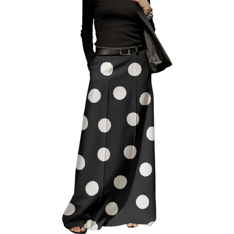 

Onecozyday 2023 New Spring Summer Fashion Polka Dot High Waisted Maxi Skirts Casual Going Out Vacation Long Skirts For Women