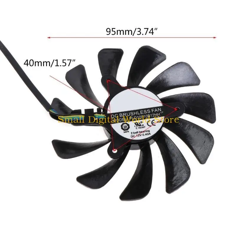 77UB 95 мм XY-D10015SH 4-контактный вентилятор для видеокарты для кулера MSI GeForce 2060 ITX (art.: 3920d8a3fdc82) - 3920d8a3fdc82