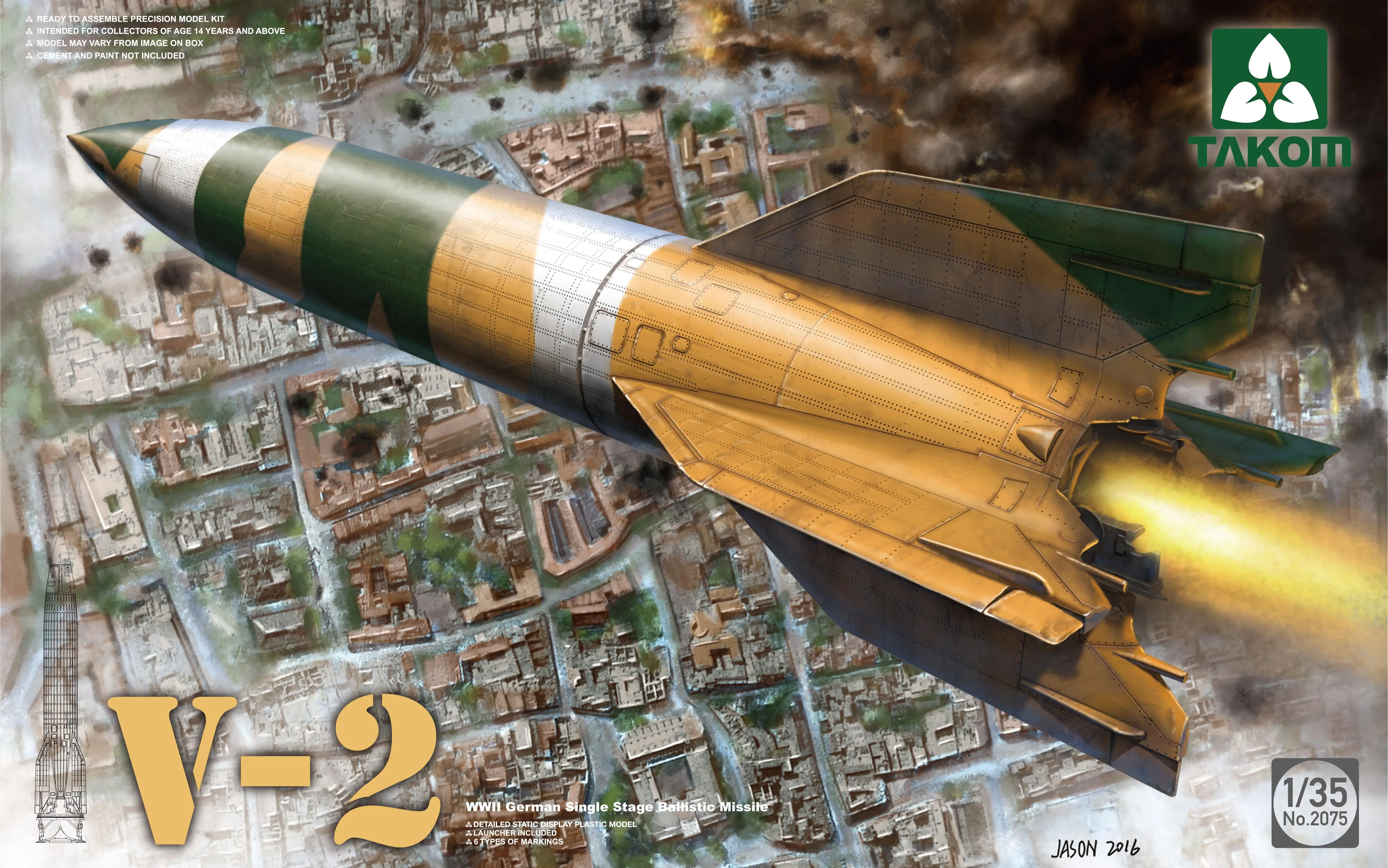 

Takom 2075 1/35 Scale WWII German V-2 Rocket Single Stage Ballistic Missile