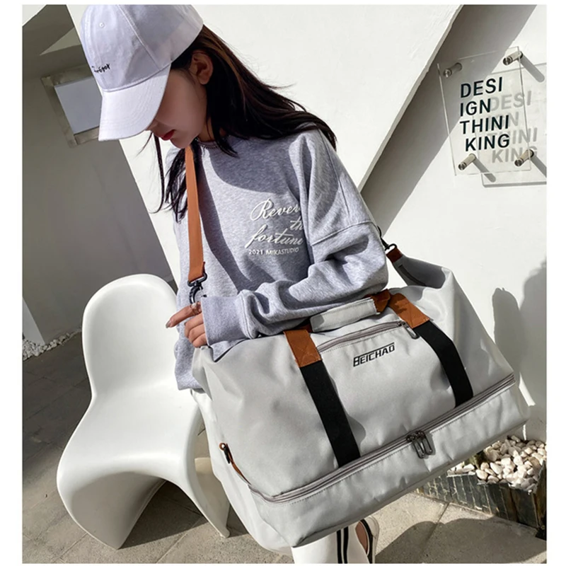 Valise Bag for Women Gym Fitness Yoga Travel Luggage Handbag Cross Duffle Sports Shoes Shoulder Weekend Swim Wet and Dry Bag