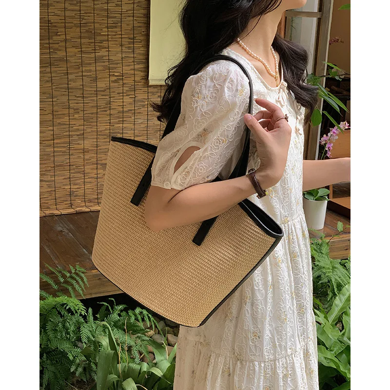 

Large Capacity Underarm Tote Bag 2023 New Fashion Grass Woven Leather Woven Bag Small Shoulder Bag for Women