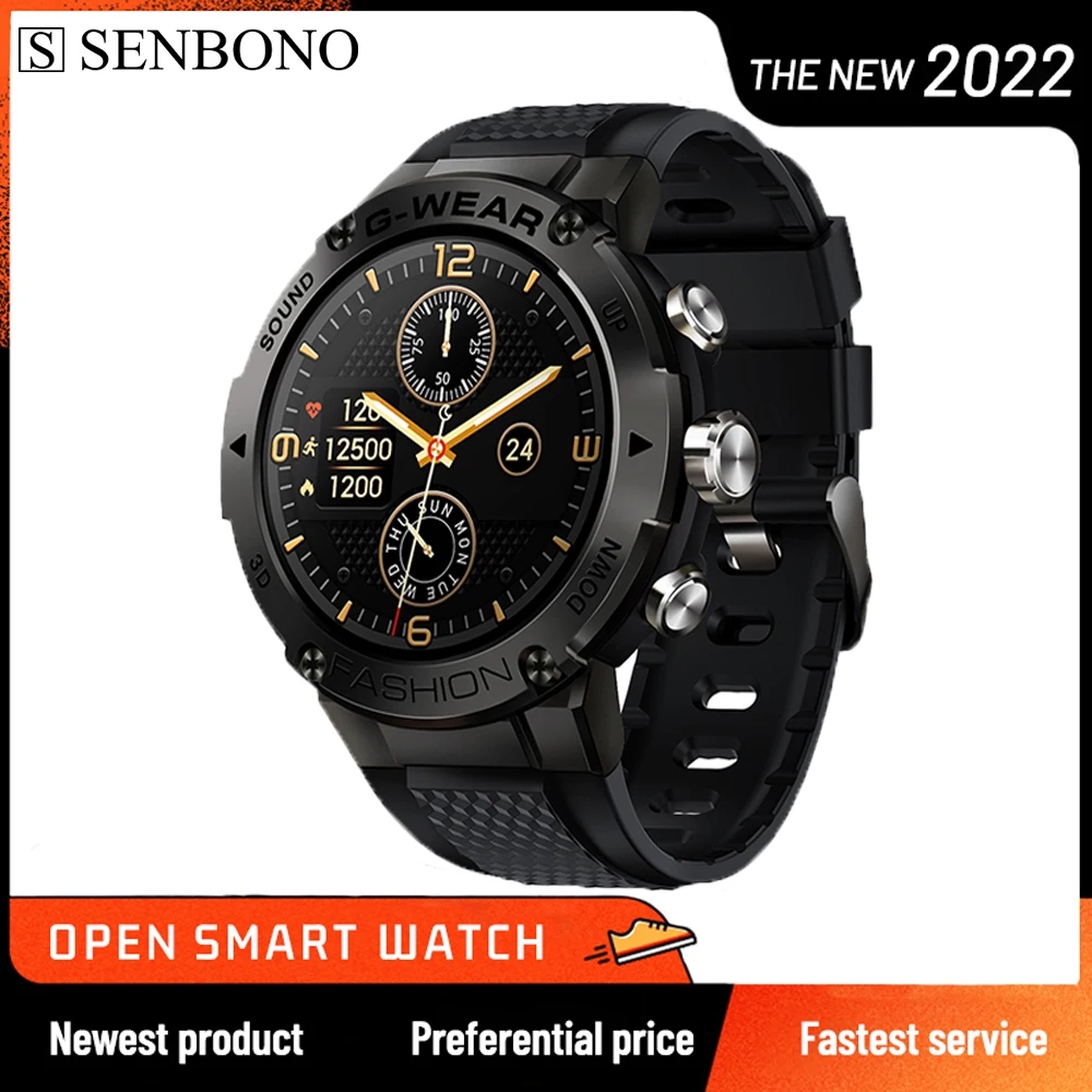 

SENBONO 2022 360*360 HD Large Screen Smart Watch Men Bluetooth Call Heart Rate Monitor Sport Smartwatch For Android IOS Xiaomi