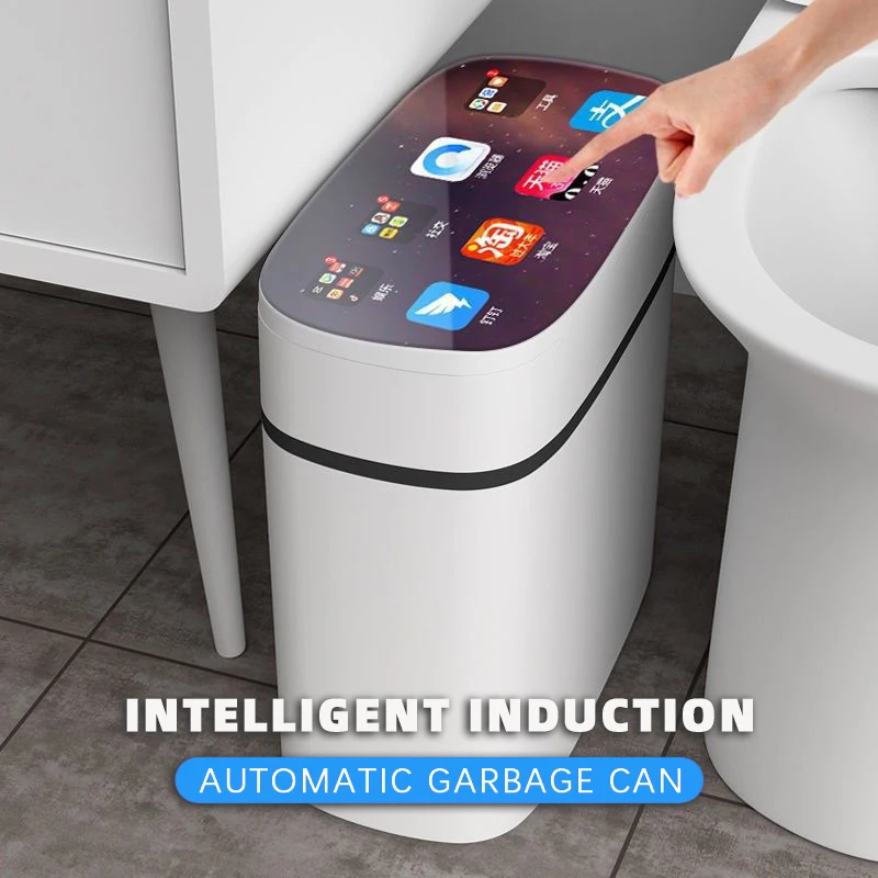 Hot Selling Kitchen Storage Box Trash Can Induction Small Car Box Automatic Smart Dustbin Smart Trash Bin