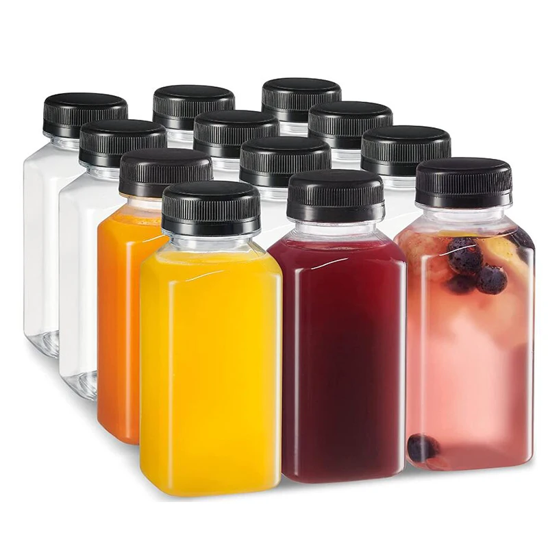 With Caps Small Juice Containers With Lids For Fridge Refillable Water Bottles Empty Juice Bottles Reusable