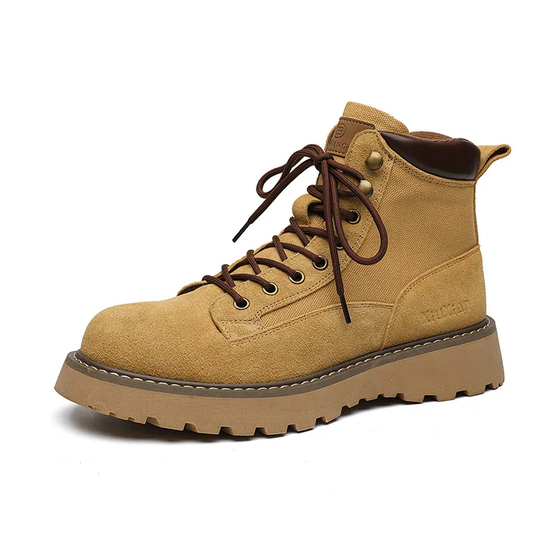 

Высокие ботинки в английском стиле для мужчин, осенне-зимняя новая дизайнерская обувь, мужские однотонные модные повседневные ботильоны