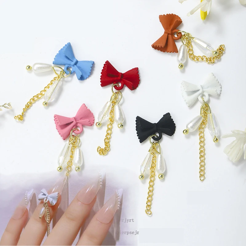 

Bow Fringed Nail Art Decoration 20pcs/set Elegant Korean Professional Manicure Supplies Rhinestone Nail Art Accessories